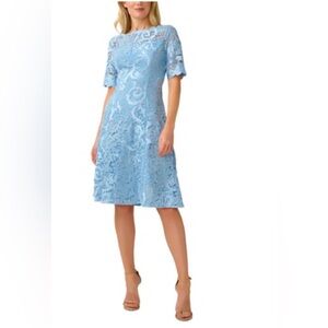 Elegant Light Blue Lace Dress